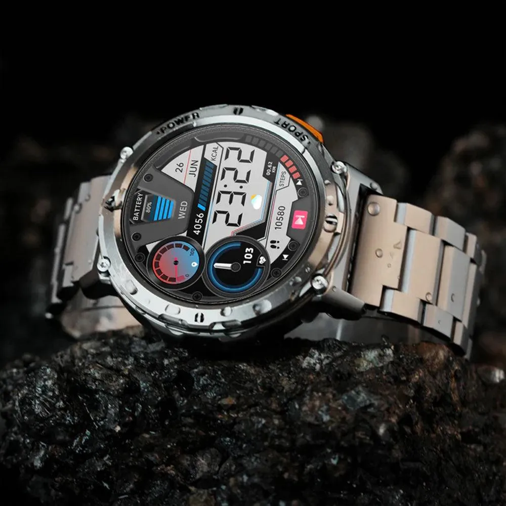 Kospet Tank T2 Special Edition Smart Watch Black Metal Case With Stainless Steel Strap & Extra Silicon Strap