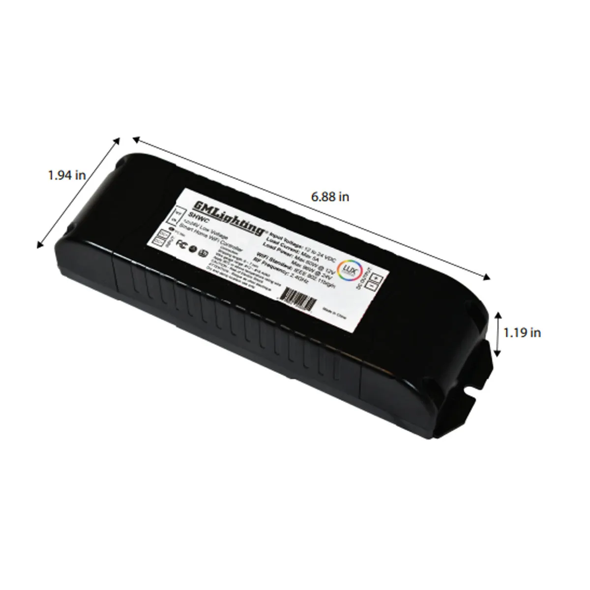 LUXcontrol LED Smart WiFi Controller, 2-Channel / 3-Wire, CCT 12V/24V Low Voltage, 5A