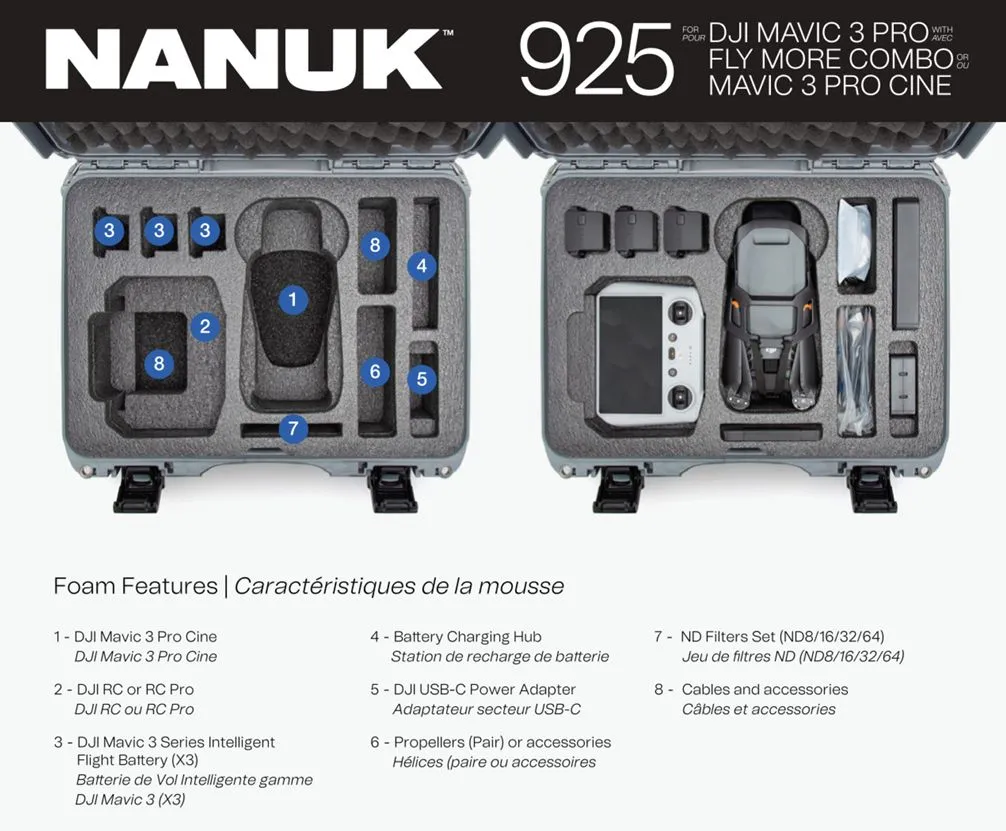 Nanuk 925 Case for DJI Mavic 3 Pro (Black)