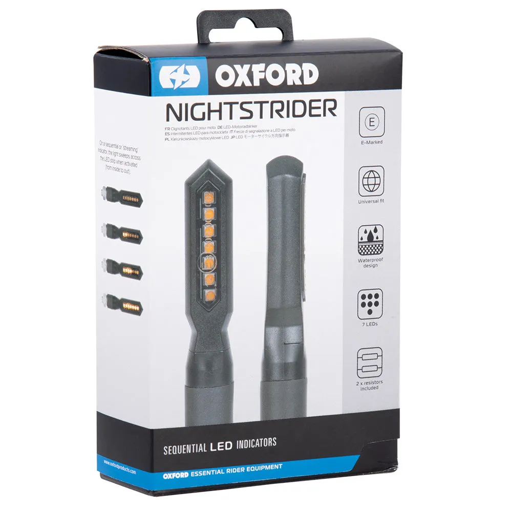 Oxford NightStrider Sequential Motorcycle Indicators (incl. 2 resisto)