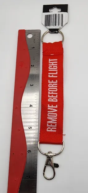 RBF Remove Before Flight Clip Wristlet Keychain