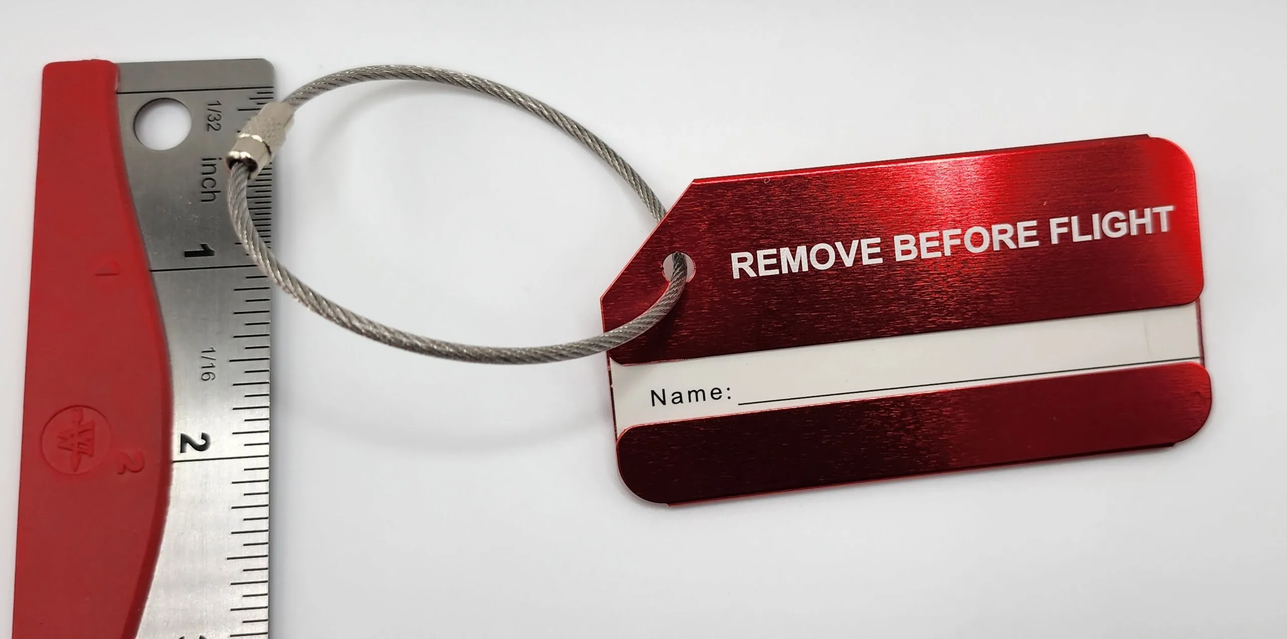 Remove Before Flight Aluminum Luggage Tag