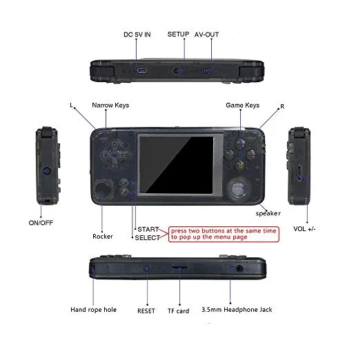 Retro Handheld Game Console, with Built in 3000 Classic Games,Dual Core 16G Emulator 3.0'' FC TV Support Game Player,Portable Video Games Console for Kids Adults Birthday Presents,NEW Crystal Black