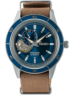 Seiko - Presage Style 60s Blue Dial Open Heart Automatic Watch - SSA453J - 785747