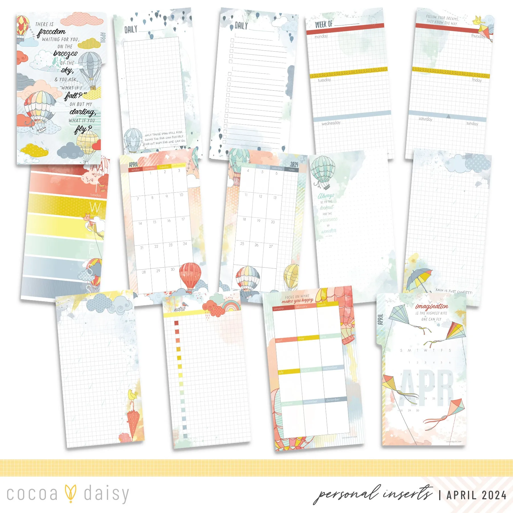 Take Flight Insert or Notebook Only - Choose your size April 2024