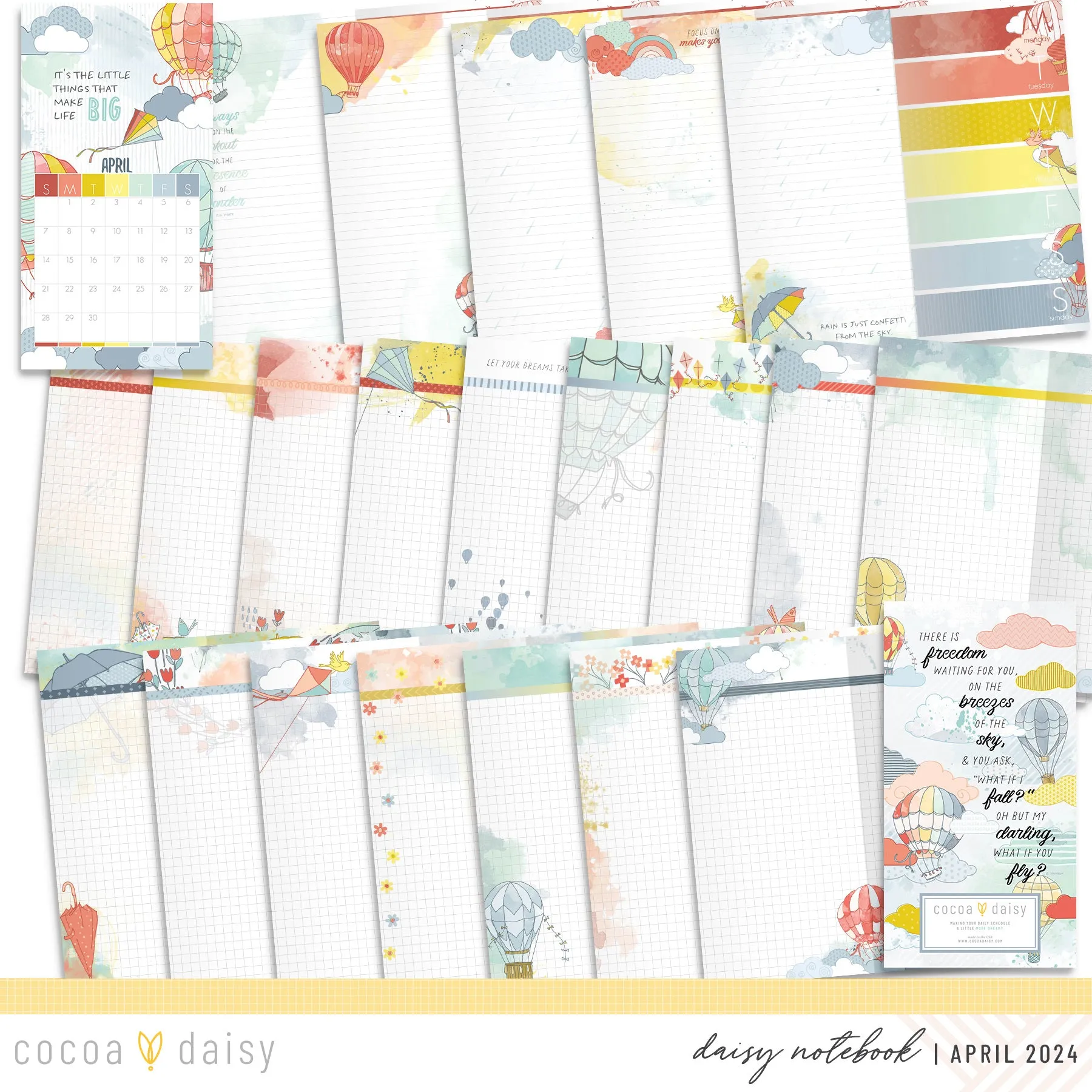 Take Flight Insert or Notebook Only - Choose your size April 2024
