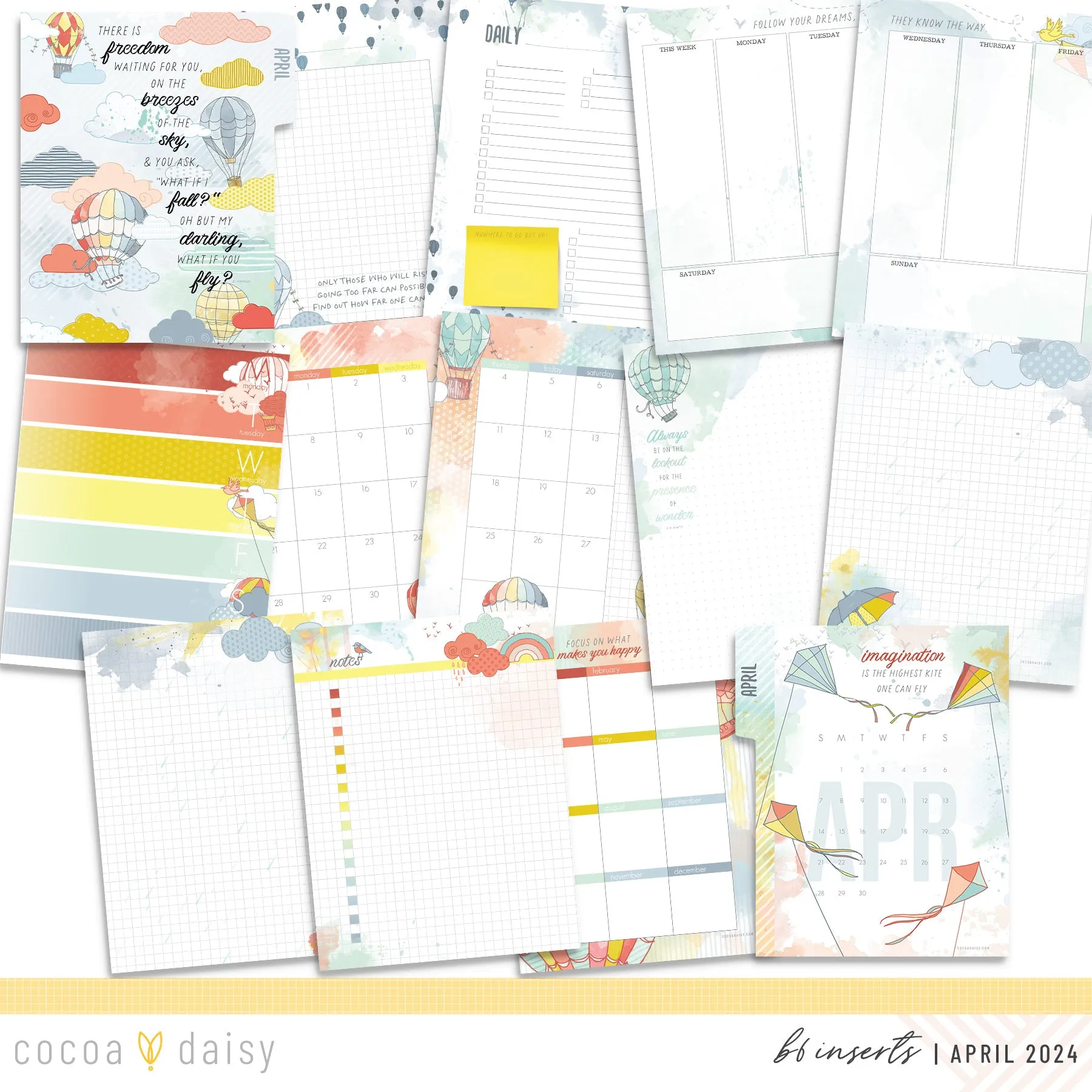 Take Flight Insert or Notebook Only - Choose your size April 2024