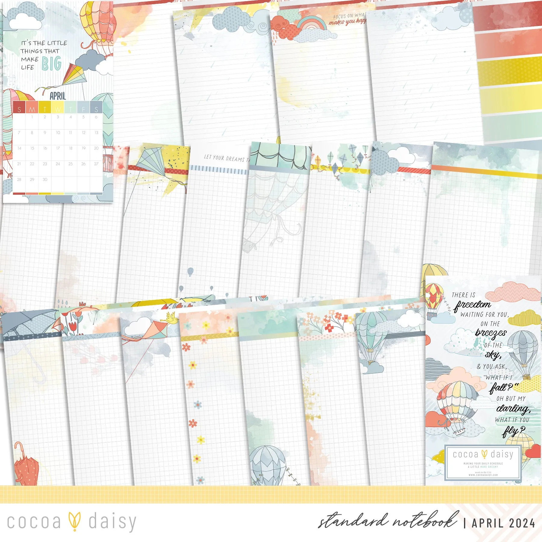 Take Flight Insert or Notebook Only - Choose your size April 2024