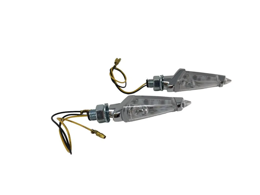 Turn Signal Set Strunk LED, Short Stem - Chrome - Highway Hawk H68-9296