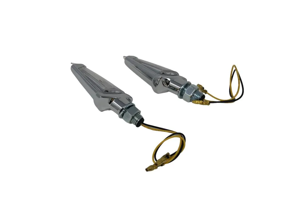 Turn Signal Set Strunk LED, Short Stem - Chrome - Highway Hawk H68-9296
