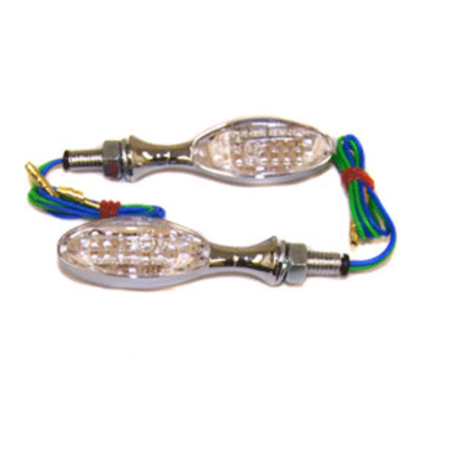 Whites Flasher Universal LED Teardrop Chrome (Pair)