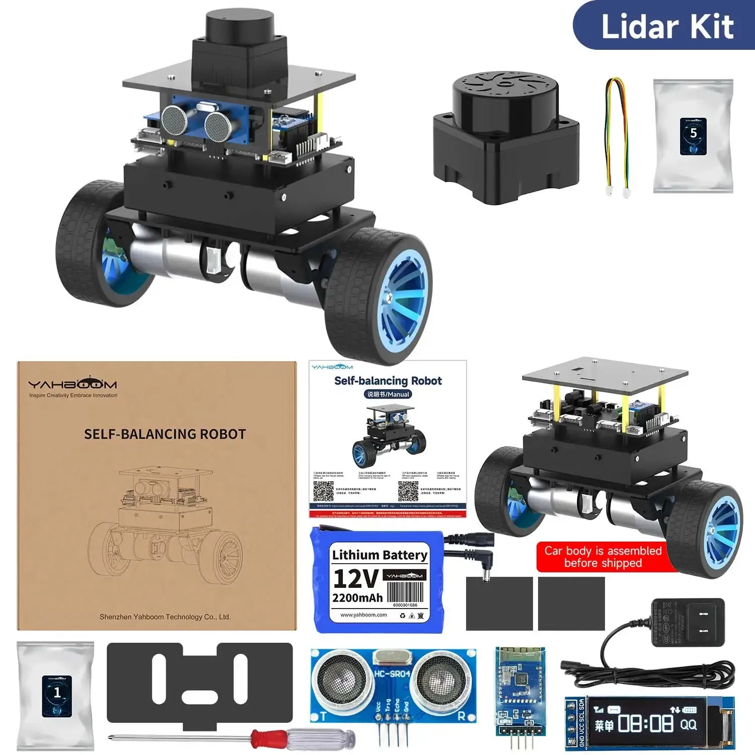 Yahboom STM32 Self-Balance Robot Car Adopt STM32F103RCT6 Chip With 6-axis Attitude Sensor Educational Smart Toy Support 4KG Load